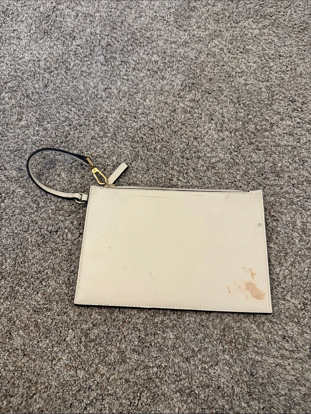 Calvin Klein Ivory Wristlet with Gold Hardware